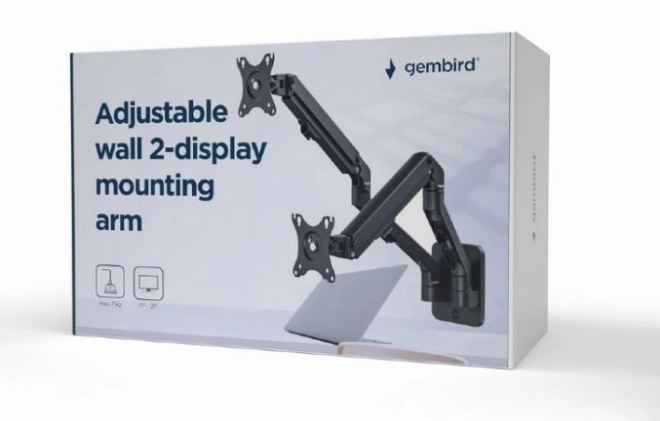 Zidni nosač za dva monitora, 17-27 inča, težina 7 kg