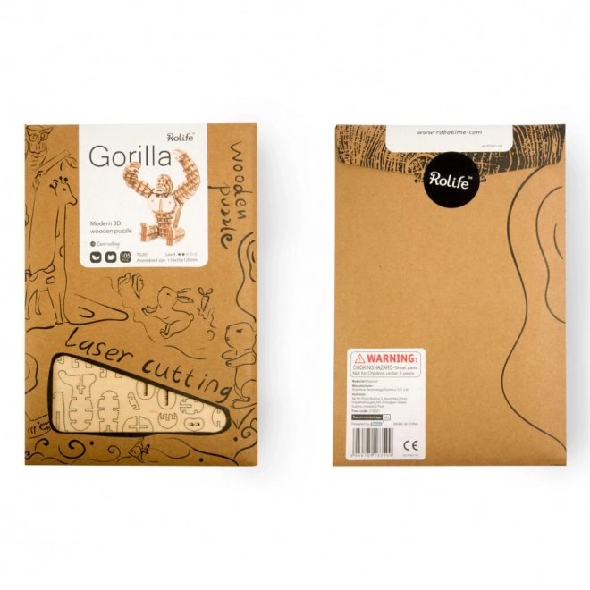 Drvene 3D puzzle gorila