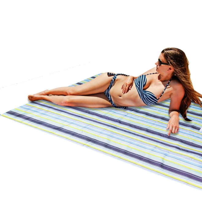Sklopiva vodootporna plažna i piknik deka 200x200 cm plava