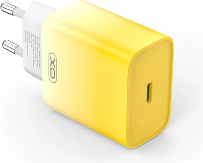 Zidni punjač XO s USB‑C, PD 30 W (žuta)