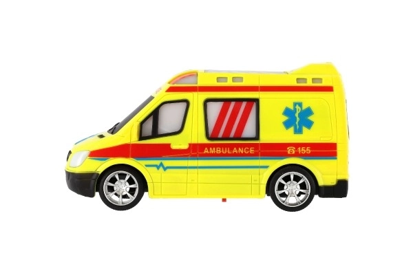 Auto RC ambulantna plast 20cm s daljinskim upravljanjem 27MHz na baterije sa svjetlom u kutiji 28x13x11cm
