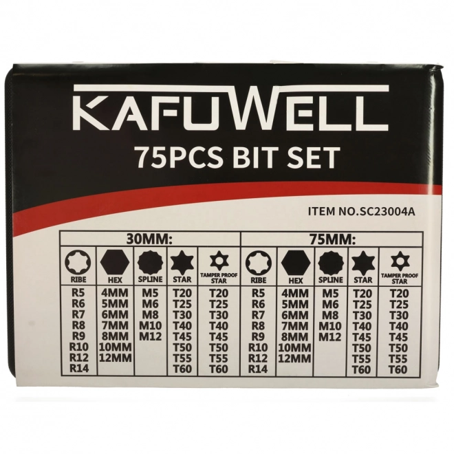 Set odvijačkih bitova kratkih i dugih + 3 adaptera - 75 komada