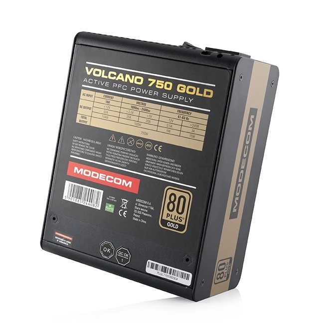 Napajanje Modecom Volcano 750W Gold s 120mm ventilatorom