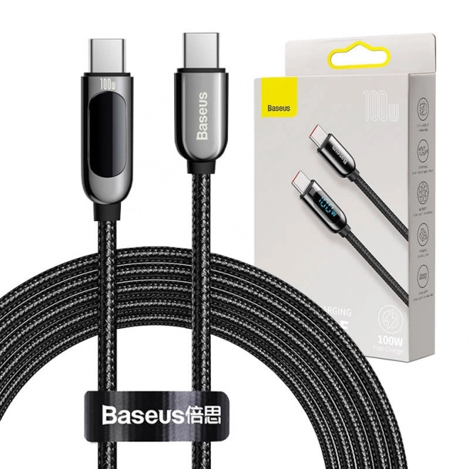 USB-C na USB-C kabel Baseus, 100 W, 2 m (crna)