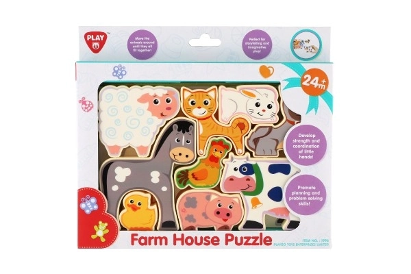Puzzle/Umetanje drvena farma 20x14cm u kutiji 24x21x2cm 24m+