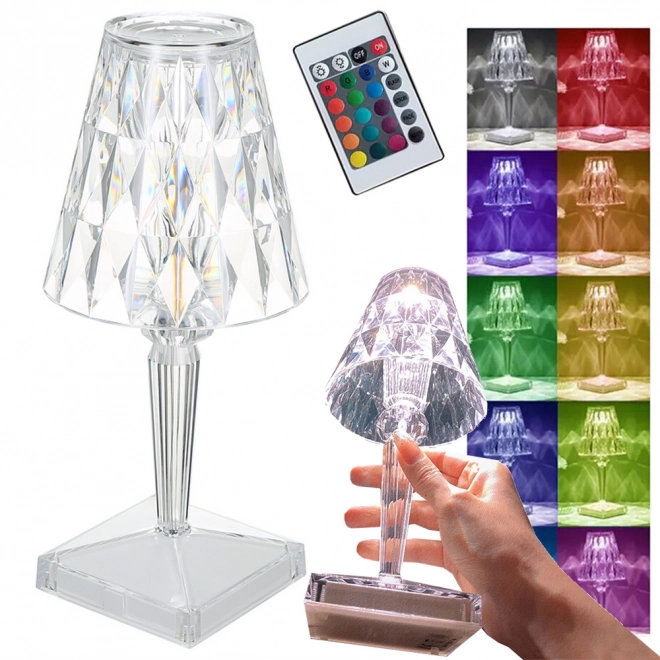 Kristalna RGB stolna LED lampa s daljinskim upravljačem i USB‑C