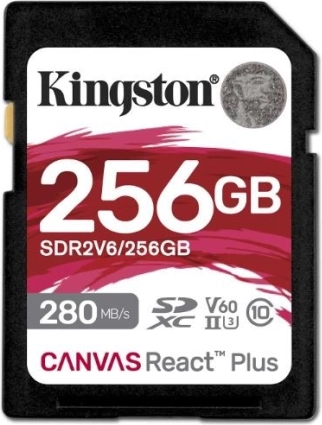 Memorijska kartica Kingston Canvas React Plus 256GB 280/150 MB/s U3 V60 SD