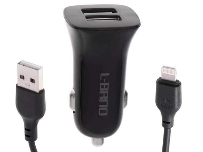 L-BRNO Dvostruki punjač za auto USB + Lightning