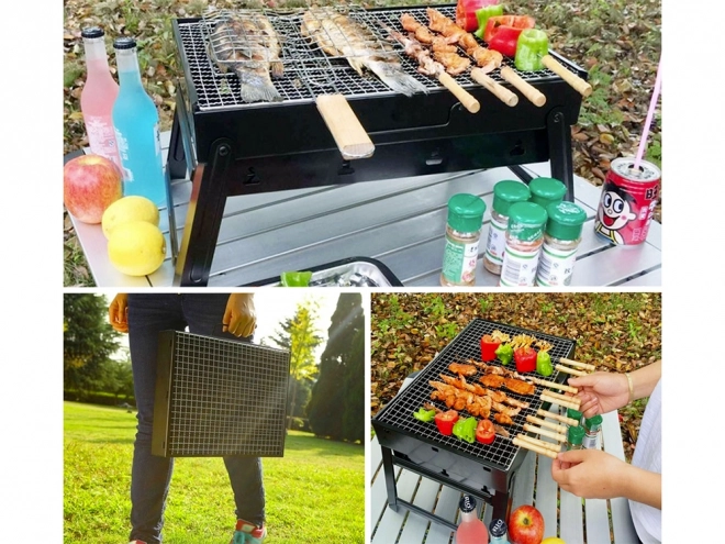 Prijenosni sklopivi roštilj na drveni ugljen za kampiranje i BBQ