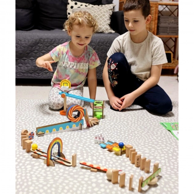 Drvene građevne kocke domino / domino puzzle Tooky Toy