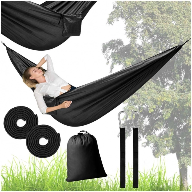 Turistička kamping viseća mreža crna 260 cm
