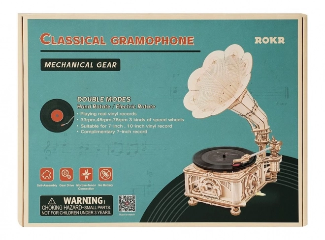 Rokr 3D drvene puzzle Klasični gramofon