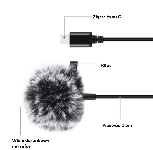 Lavalier mikrofon s USB-C konektorom Puluz