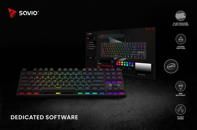 Mehanička tipkovnica Savio Tempest X2 RGB Outemu Brown