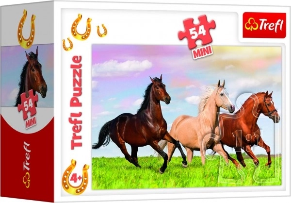 Minipuzzle 54 dijelova Konji 4 vrste u kutiji 9x6,5x4cm