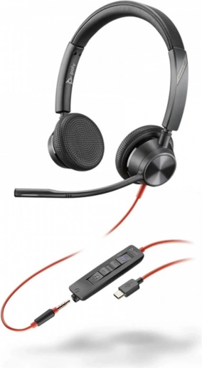Slušalice Poly Blackwire 3325 MS s USB‑C, USB‑A adapterom i 3,5 mm konektorom