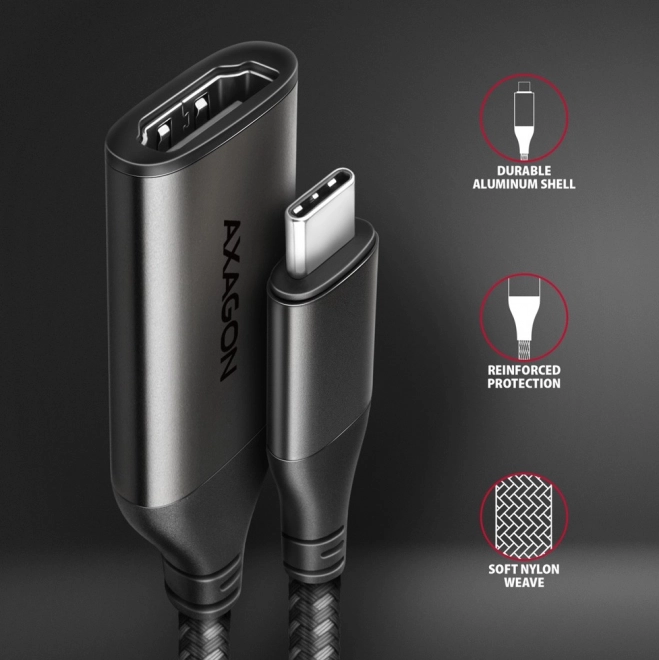USB-C na HDMI 4K/60Hz aluminijski adapter, kabel 25 cm