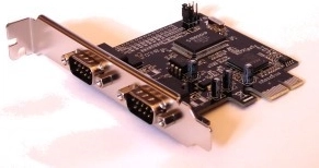 Kontroler PCIe s 2× RS‑232 od Unitek
