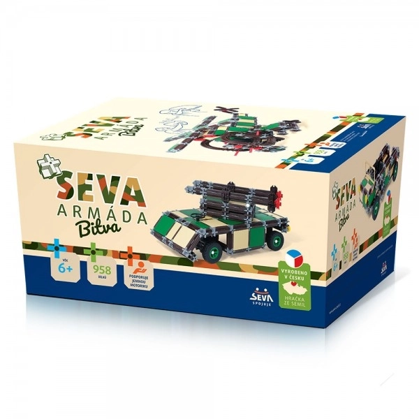 Građevinski set SEVA VOJSKA Bitka plastika 958ks u kutiji 27x38x18cm