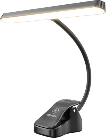 Bežična lampa za notni stalak GLOCUSENT s USB‑C i baterijom 4000 mAh, crna