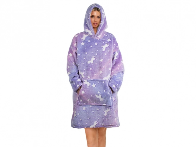 Topla oversize deka-hoodie s gustom flisom