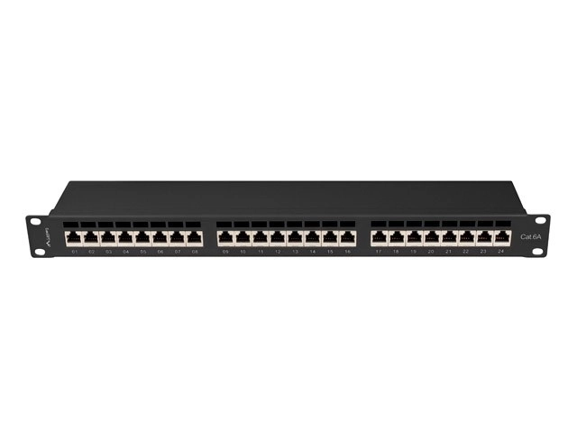 Patch panel 24 porta 1U Cat 6A crni