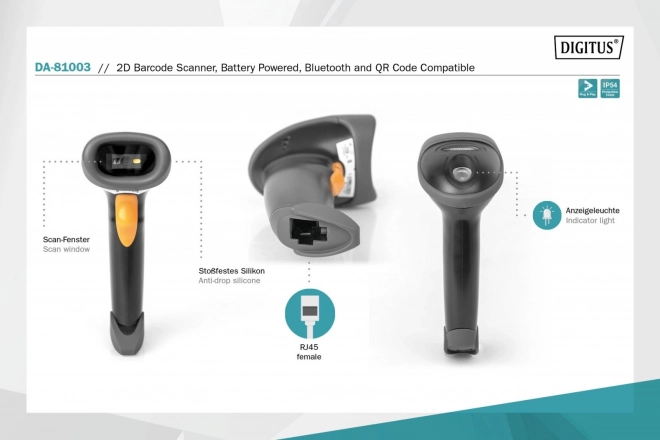Bežični Bluetooth čitač bar kôdova 1D i 2D s QR kodovima i postoljem