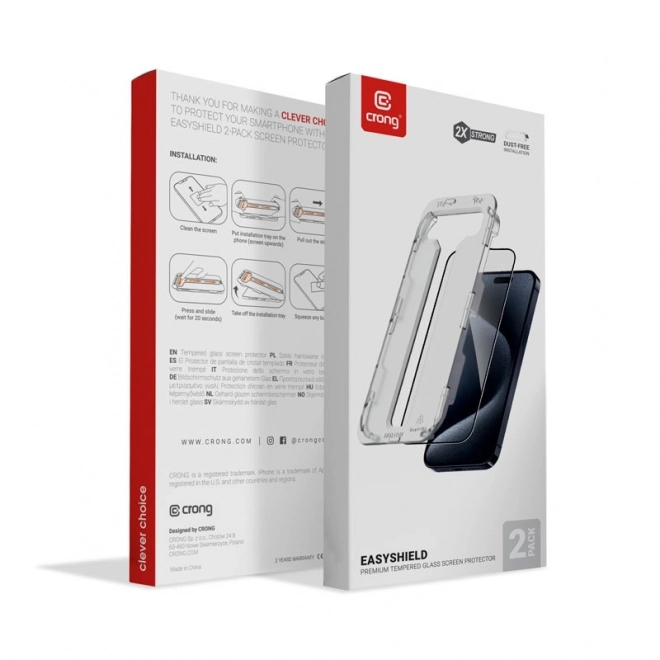 EasyShield 2-komada kaljenog stakla za iPhone 16 / iPhone 15