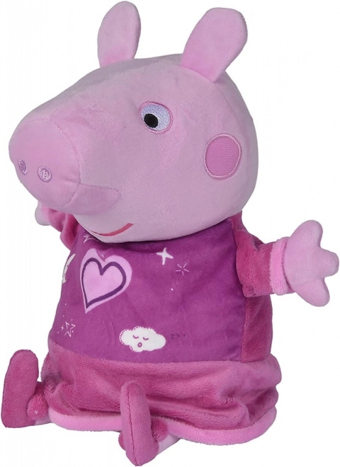 Peppa Pig 2u1 plišani jastučić za uspavljivanje, svira + svjetlo, ružičasti, 25 cm