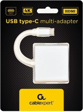 Srebrni USB-C adapter s USB A 3.0 i HDMI