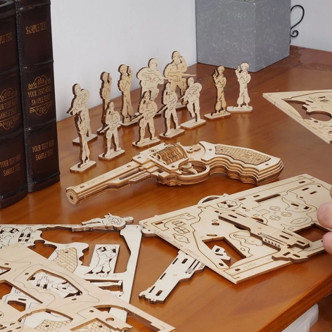 RoboTime 3D drvene mehaničke puzzle Revolver Corsac