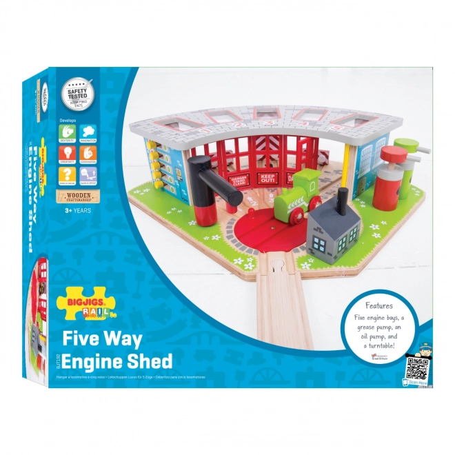Bigjigs Rail Ekskluzivni depo za 5 vlakića