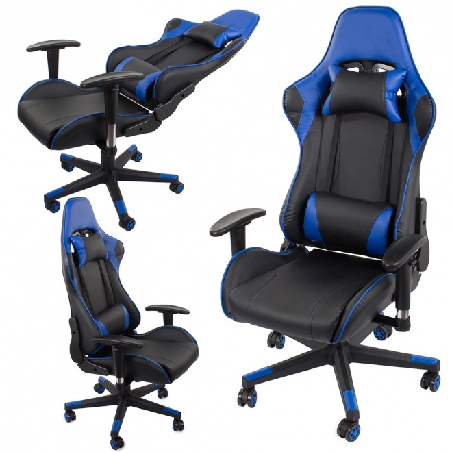 Ergonomska gaming stolica s podesivim 2D naslonima za ruke plave boje
