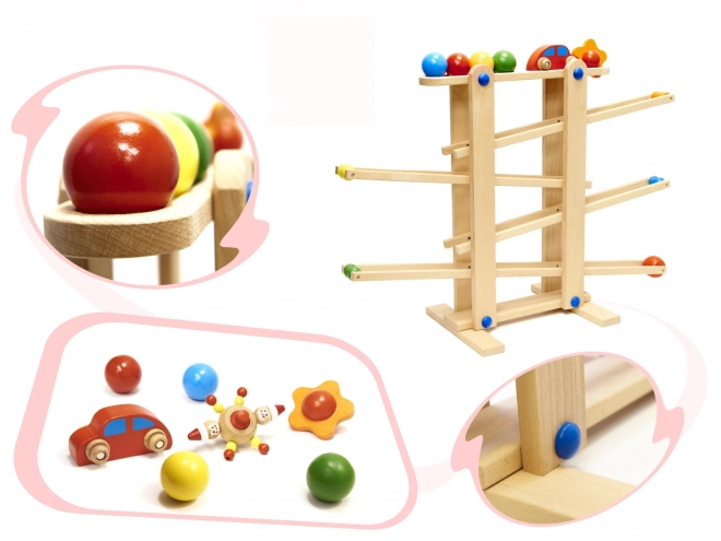 Drvena montessori staza za kuglice XXL