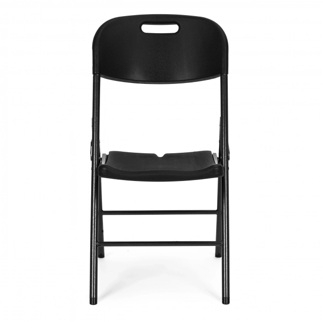 Set 2 sklopivih stolica ModernHome, metalna konstrukcija, HDPE, crna