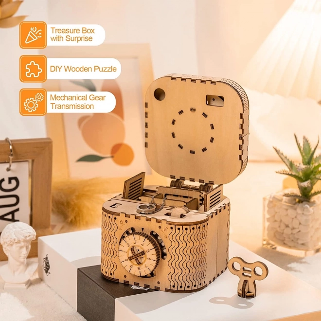 RoboTime 3D drvena mehanička slagalica Škrinjica za nakit