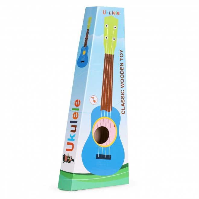 Dječja drvena gitara, metalne žice, roza ECOTOYS