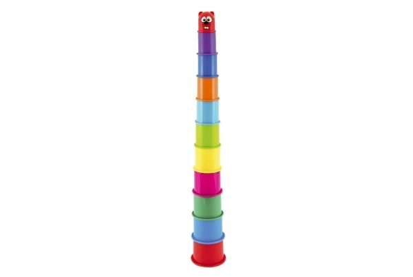 Kockasta piramidalna slagalica okrugla plastika 11kom u kutiji 11x20x11cm 12m+