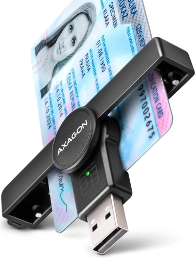 Sklopivi džepni čitač čipnih i ID kartica USB‑A AXAGON PocketReader