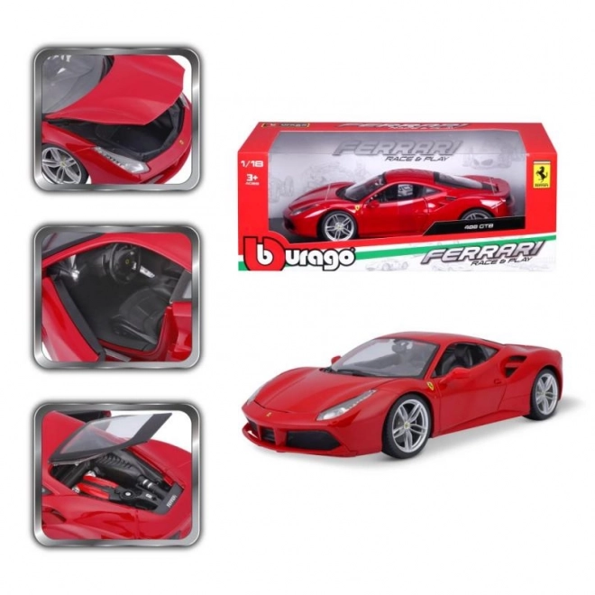 Metalni auto Ferrari 488 GTB crveno