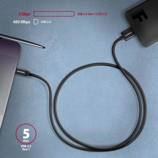 Micro-B USB na USB-C 3.2 Gen 1 1m 3A ALU PVC kabel