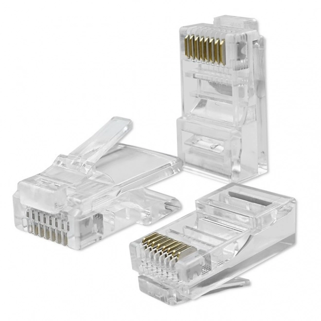 Prolazni konektor RJ45 CAT5e UTP Pozlaćeni kontakti 100 komada