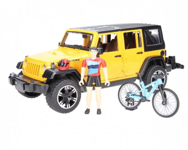 Bruder Jeep Wrangler Rubicon s biciklistom i biciklom