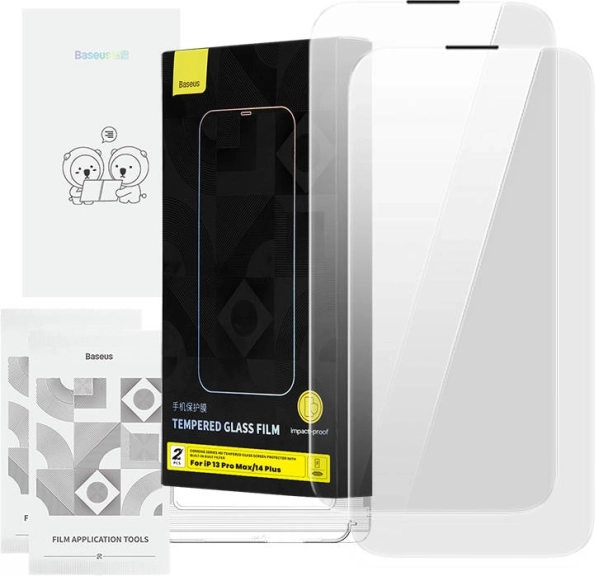 Kaljeno staklo BASEUS Corning s filtrom protiv prašine za iPhone 13 Pro Max / 14 Plus