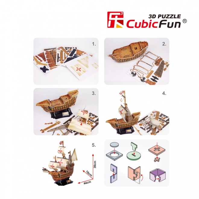3D Puzzle Brod Santa Maria