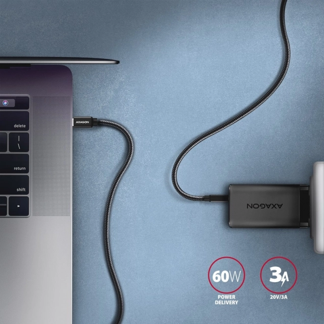 USB-C na USB-C kabel 3m, Isporuka Snage 60W, savitljiv opleten
