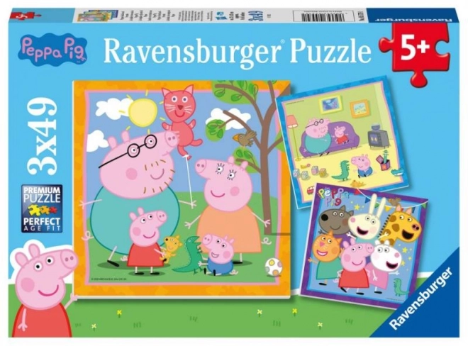Puzzle Praščić Peppa 3x49 dijelova