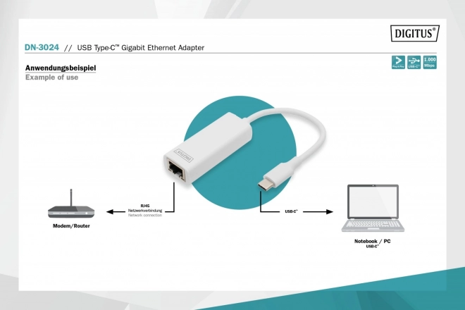USB-C na Ethernet Gigabit adapter