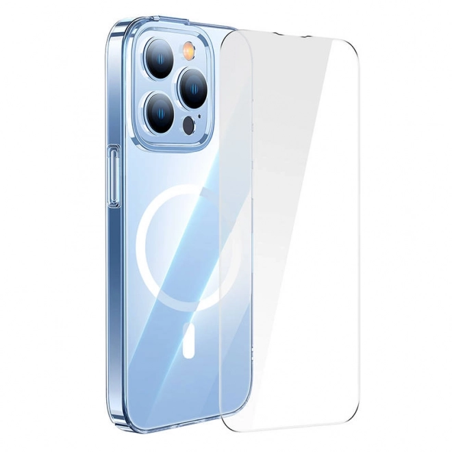 Baseus Crystal prozirna magnetska maska i kaljeno staklo za iPhone 14 Pro Max