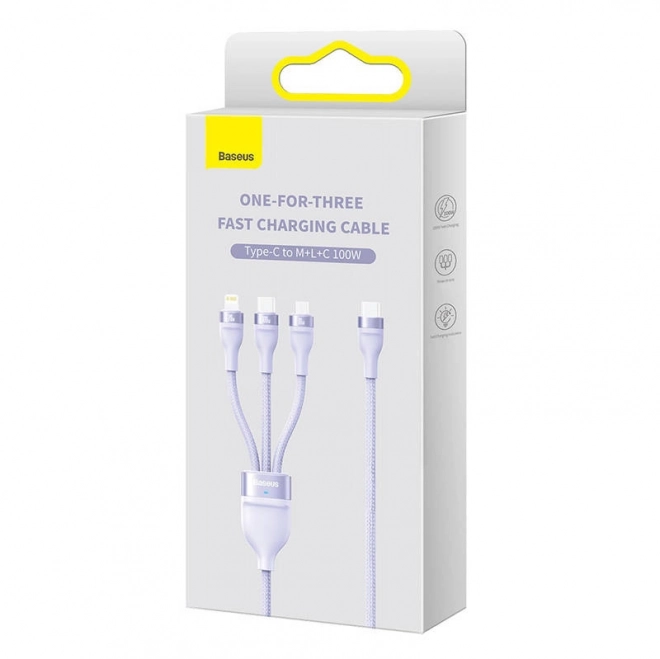 Multifunkcionalni punjač kabel Baseus s USB-C, Mikro USB i Lightning konektorima, 100W, 1,5 m